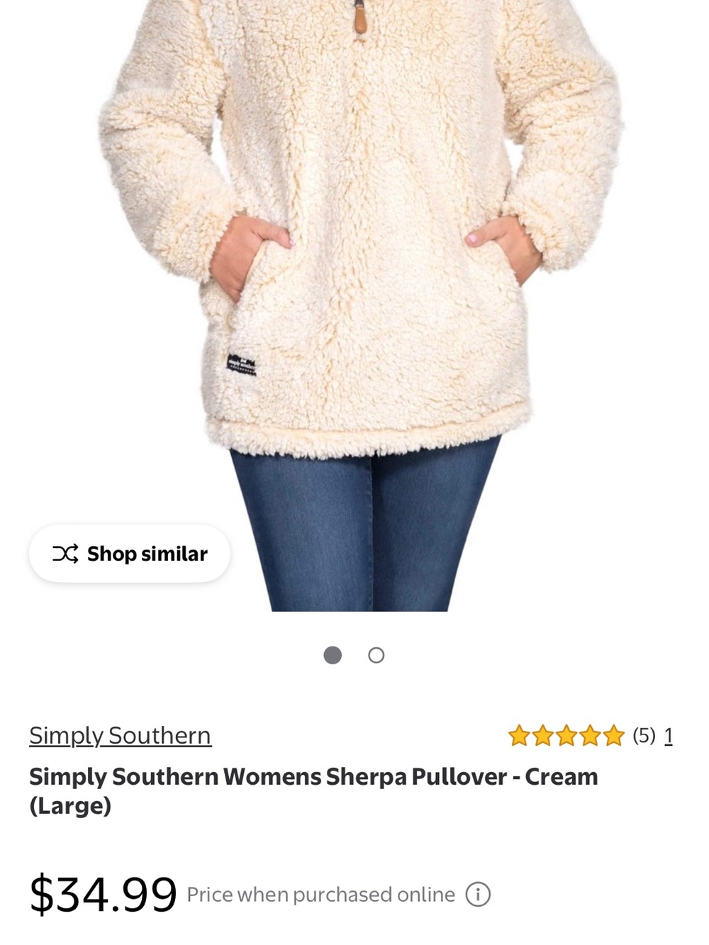 Simply Southern Gray Sherpa Pullover Jacket - Picture 5 of 5